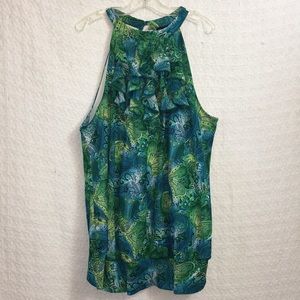 Lane Bryant Ruffled Tank 14/16 EUC